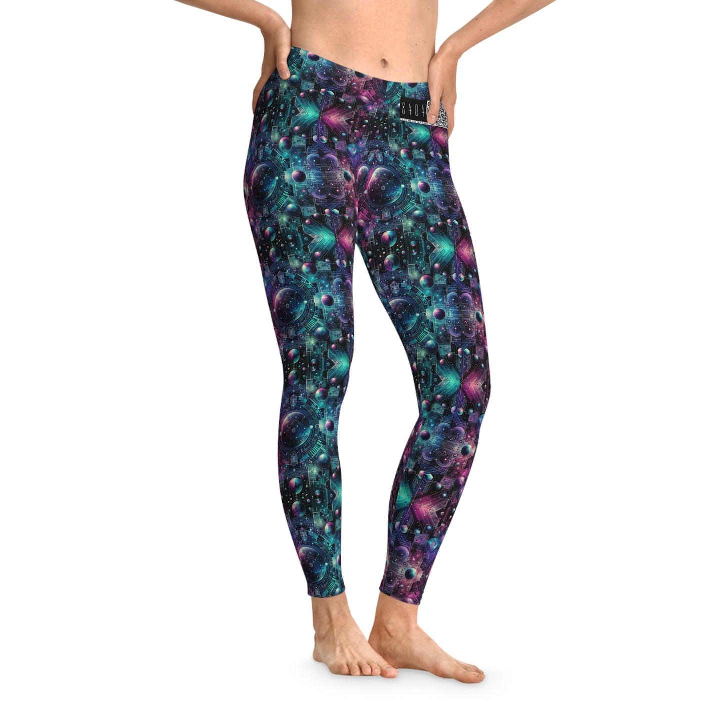 Galactic Hues Tech-Forward Cosmic Fusion Stretch Leggings - 8404 Design-59