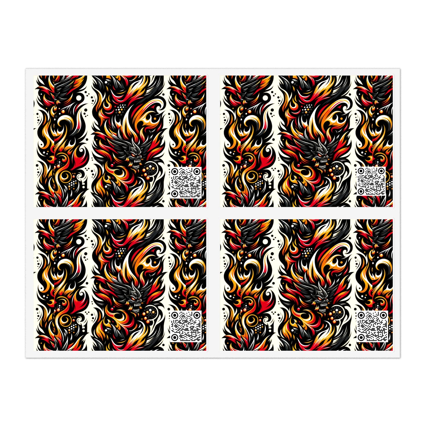 Flame Graphics Maximalist Streetwear Sticker Sheets - 8404 Design-65