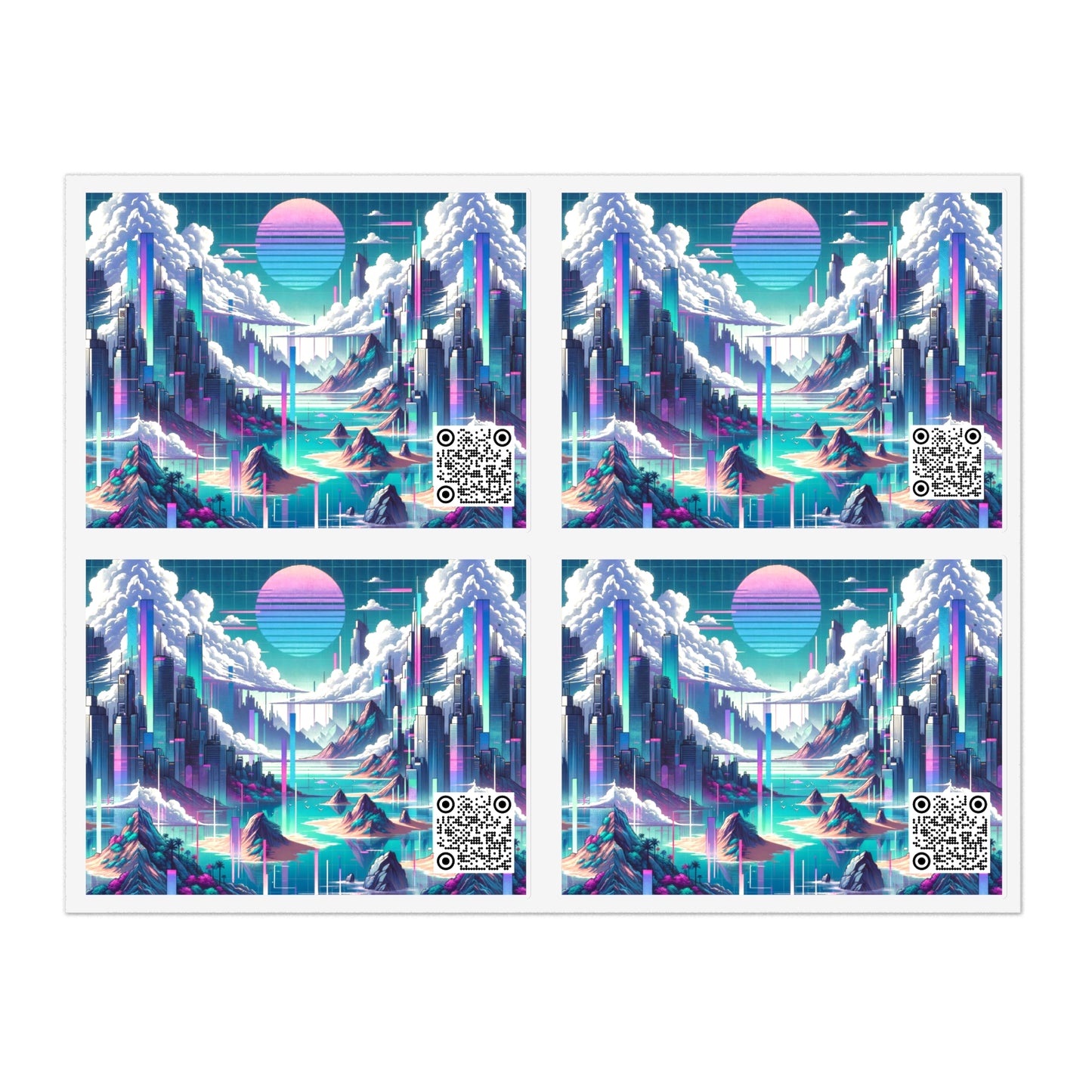 Digital Dreamscapes Digitally-Inspired Streetwear With a Dreamy, Surreal Twist Sticker Sheets - 8404 Design-53