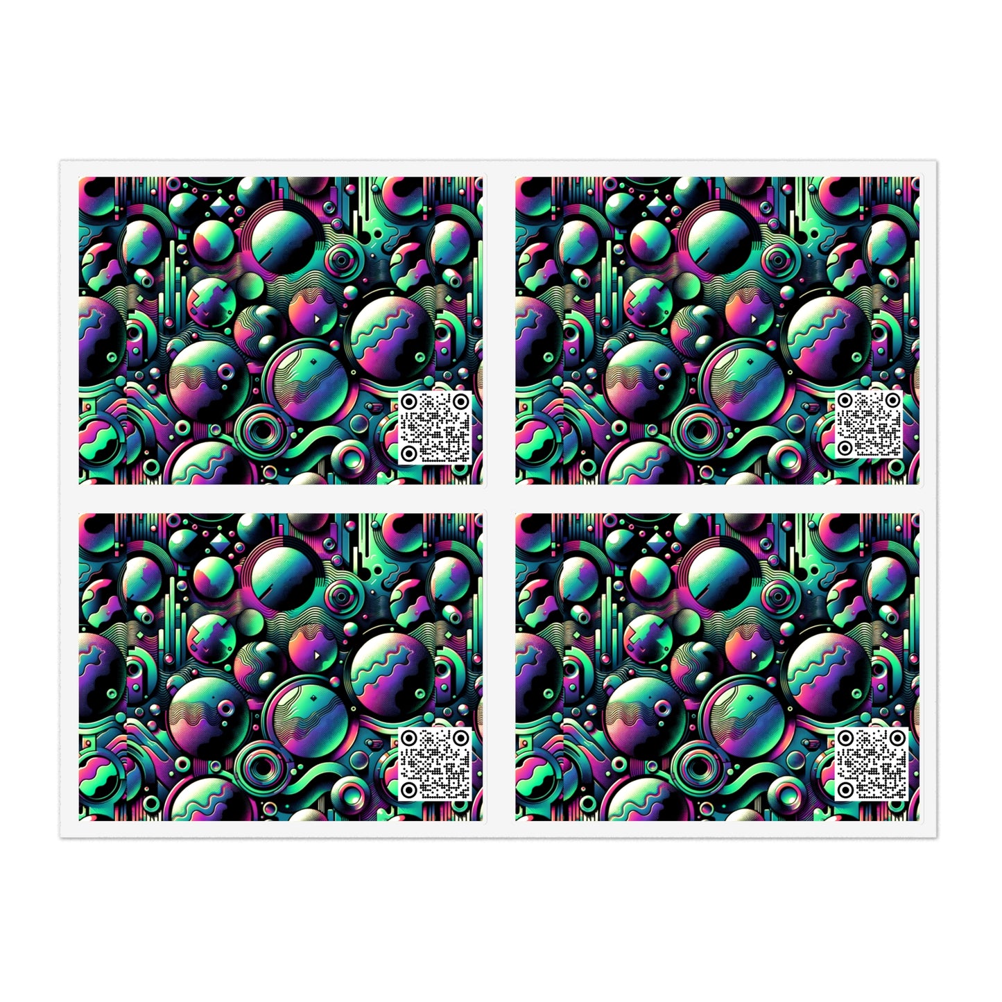 Tech-Tonal Graphics Tech-Forward Streetwear Sticker Sheets - 8404 Design-56