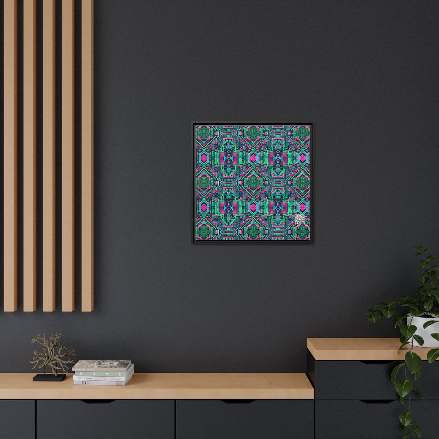 Digital Glitch Vibes Tech-Inspired Streetwear Matte Canvas, Framed (multi-Color) - 8404 Design-71 A