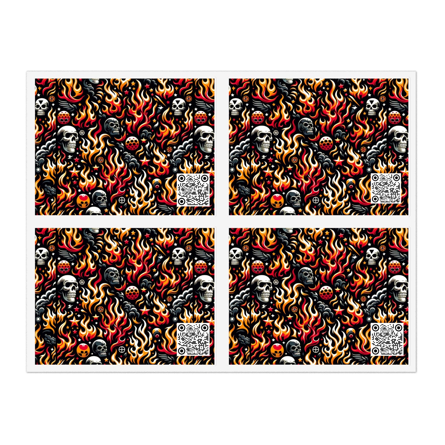 Flame Graphics Maximalist Streetwear Sticker Sheets - 8404 Design-76