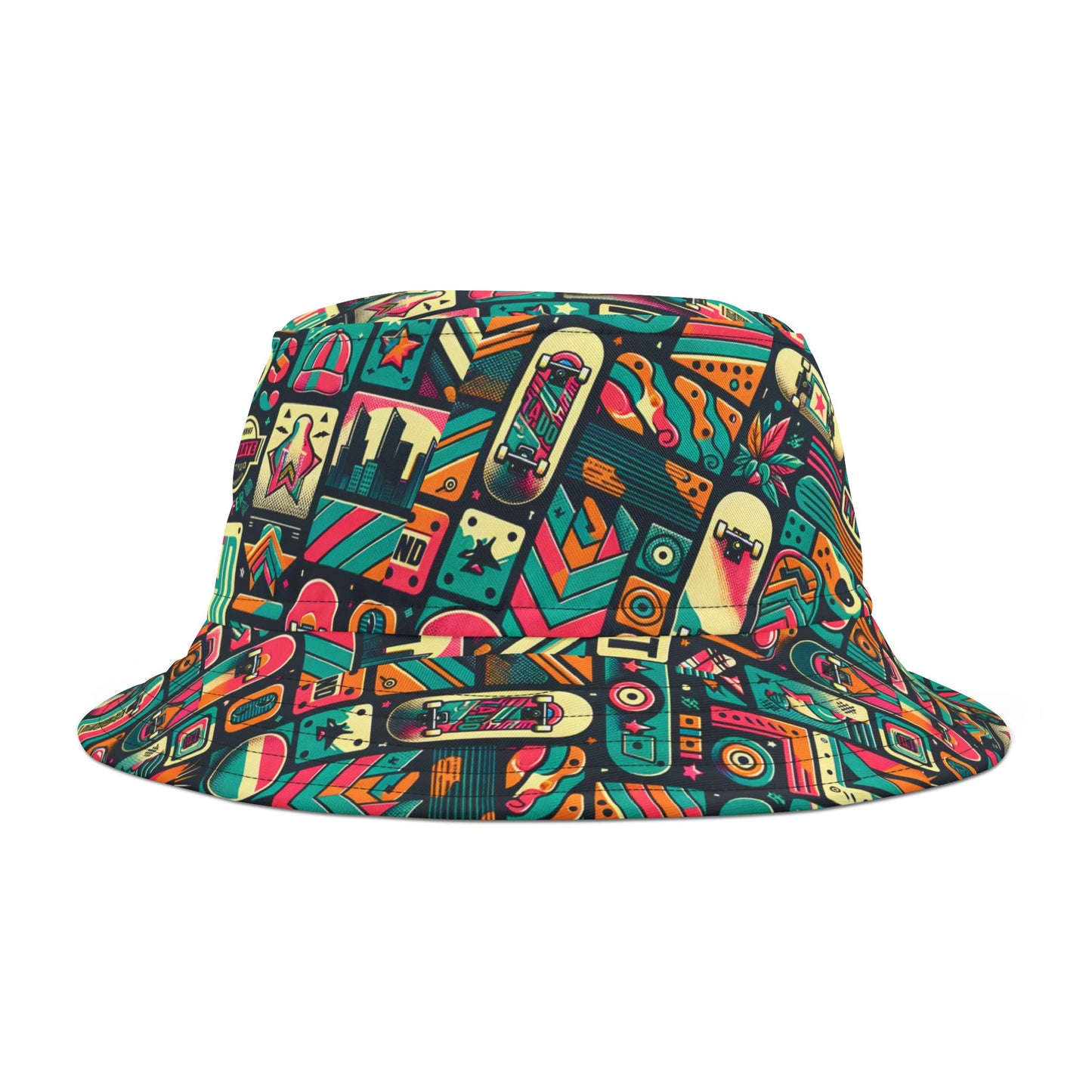Skate Culture Revival Urban Retro Cool Bucket Hat - 8404 Design-61