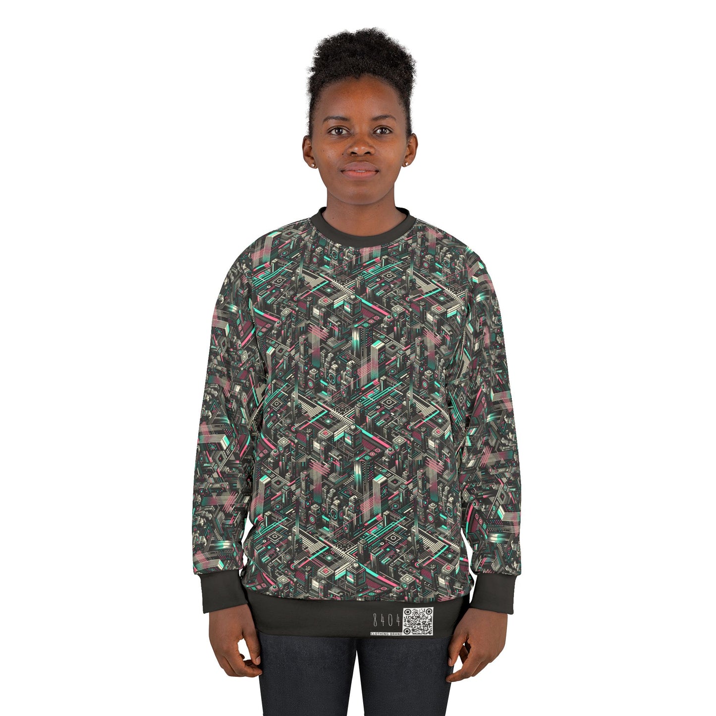 Digital Dreamland Tech-Inspired Streetwear Sweatshirt - 8404 Design-51