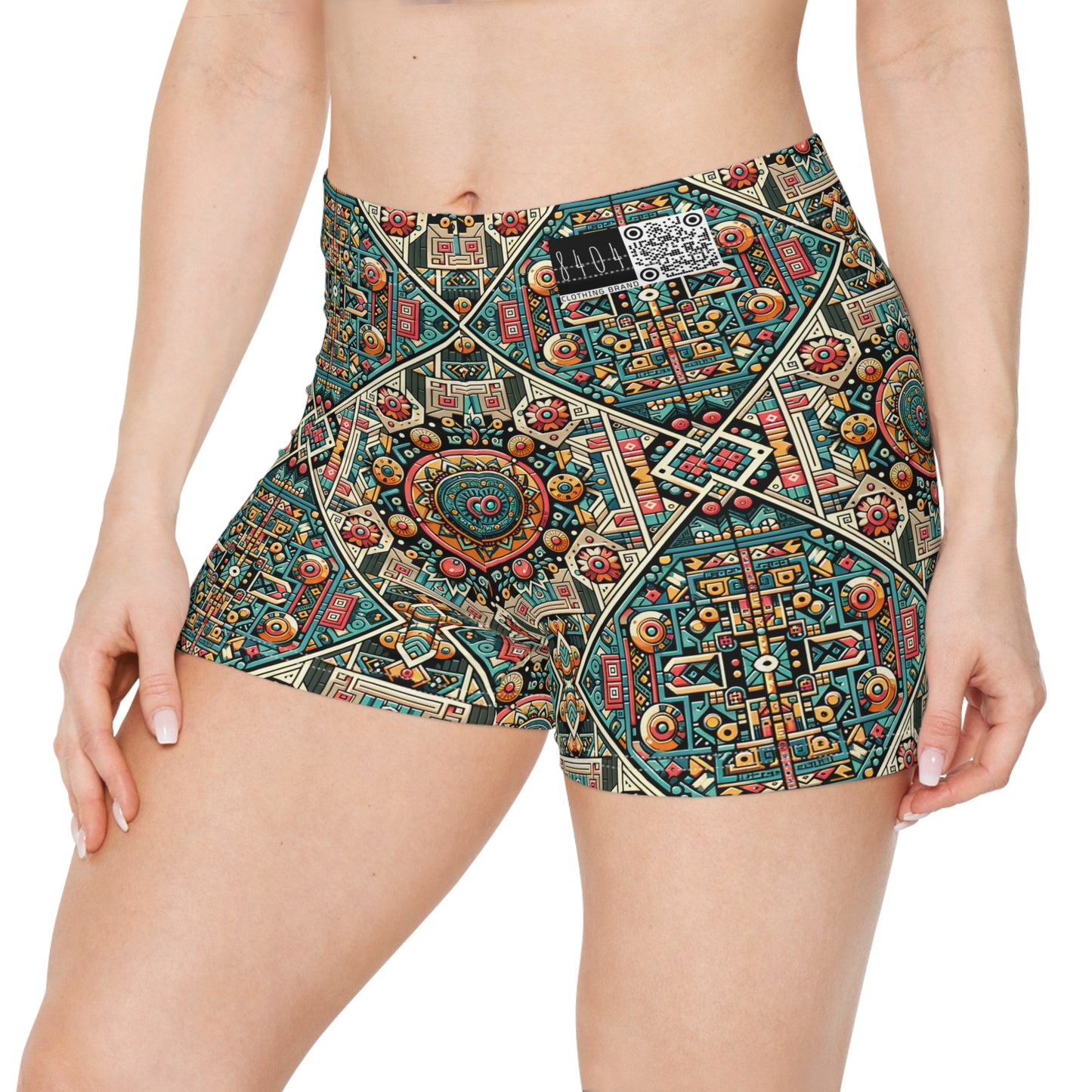 Cultural Fusion Tech Blend of Cultural Heritage With Tech-Inspired Elements Women's Shorts - 8404 Design-74