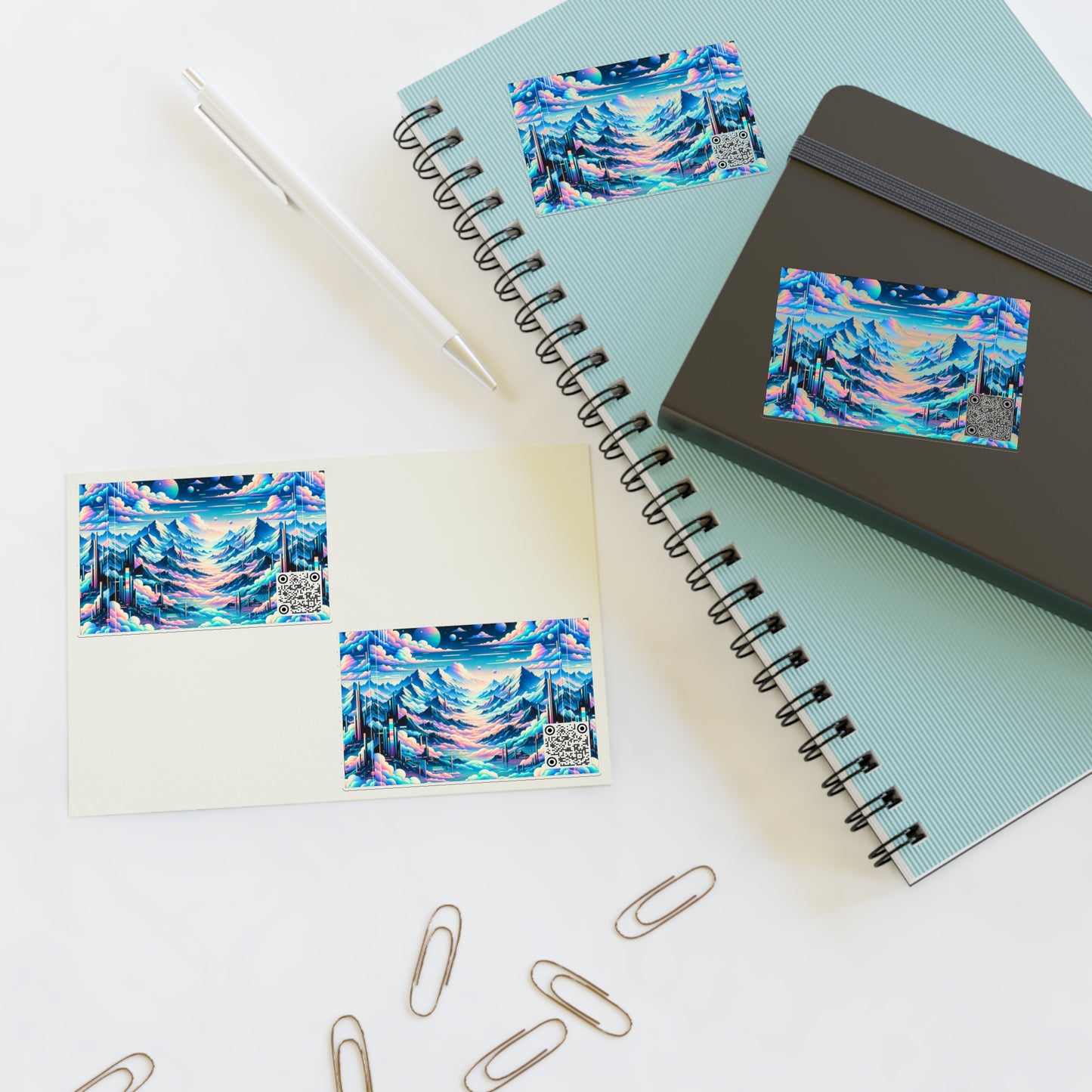 Digital Dreamscapes Digitally-Inspired Streetwear With a Dreamy, Surreal Twist Sticker Sheets - 8404 Design-69