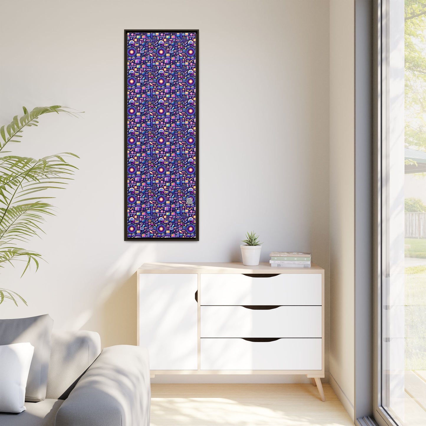Digital Nostalgia Modern Retro Fusion Matte Canvas, Framed (multi-Color) - 8404 Design-64 B