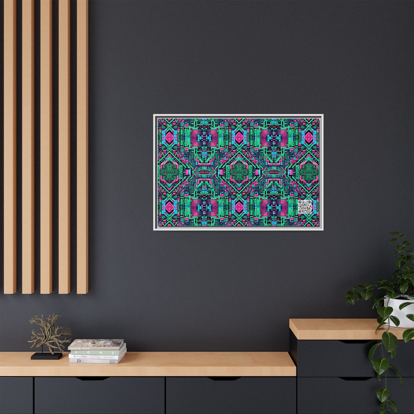 Digital Glitch Vibes Tech-Inspired Streetwear Matte Canvas, Framed (multi-Color) - 8404 Design-71 A