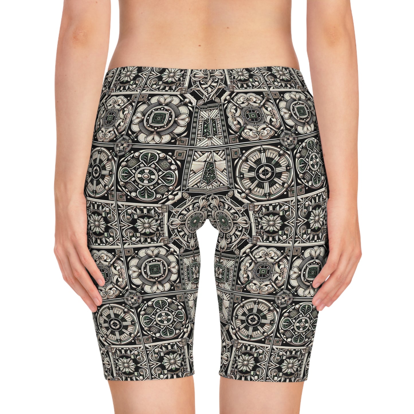 Cyber Garden Party Tech Garden Extravaganza Women's Bike Shorts - 8404 Design-45