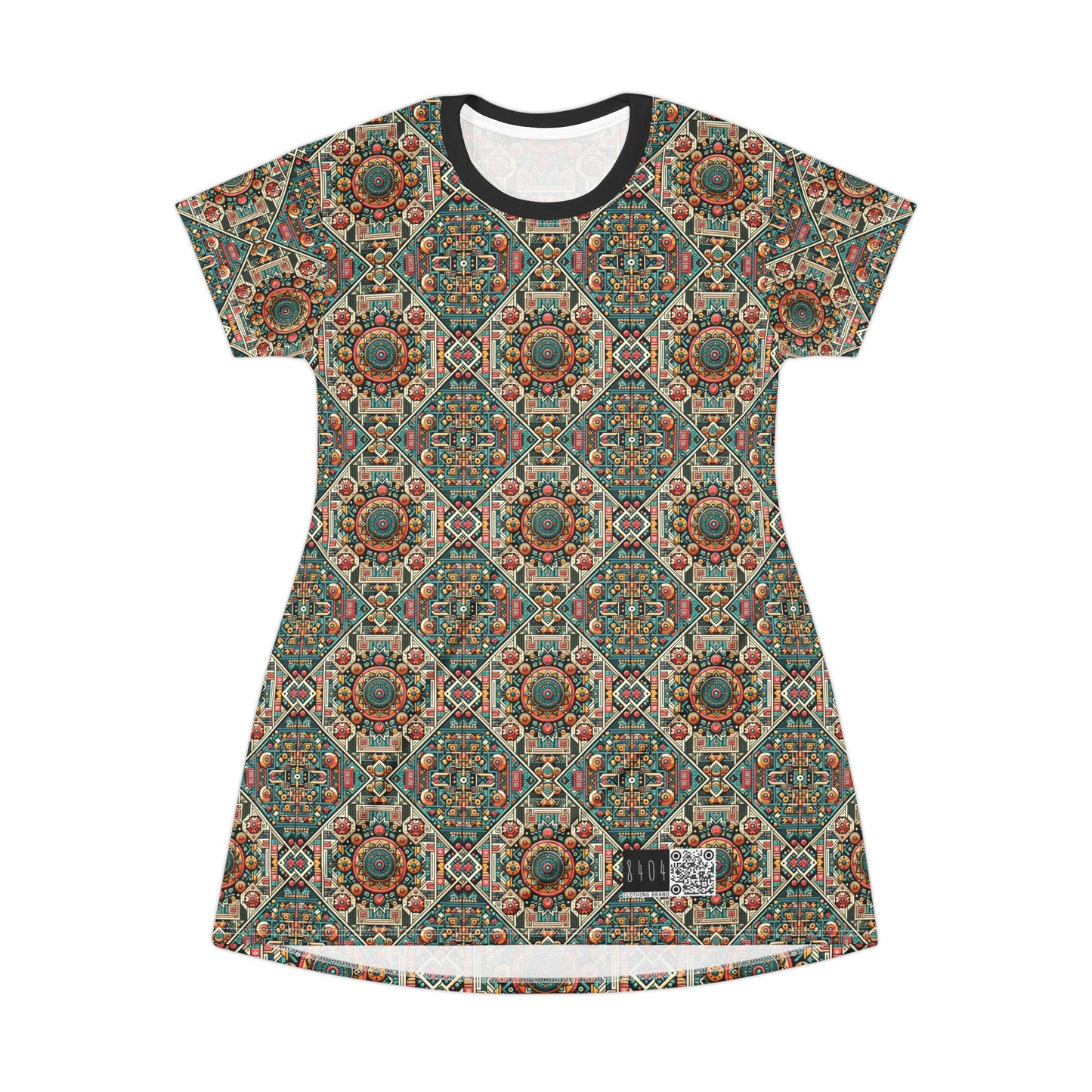 Cultural Fusion Tech Blend of Cultural Heritage With Tech-Inspired Elements T-Shirt Dress - 8404 Design-74