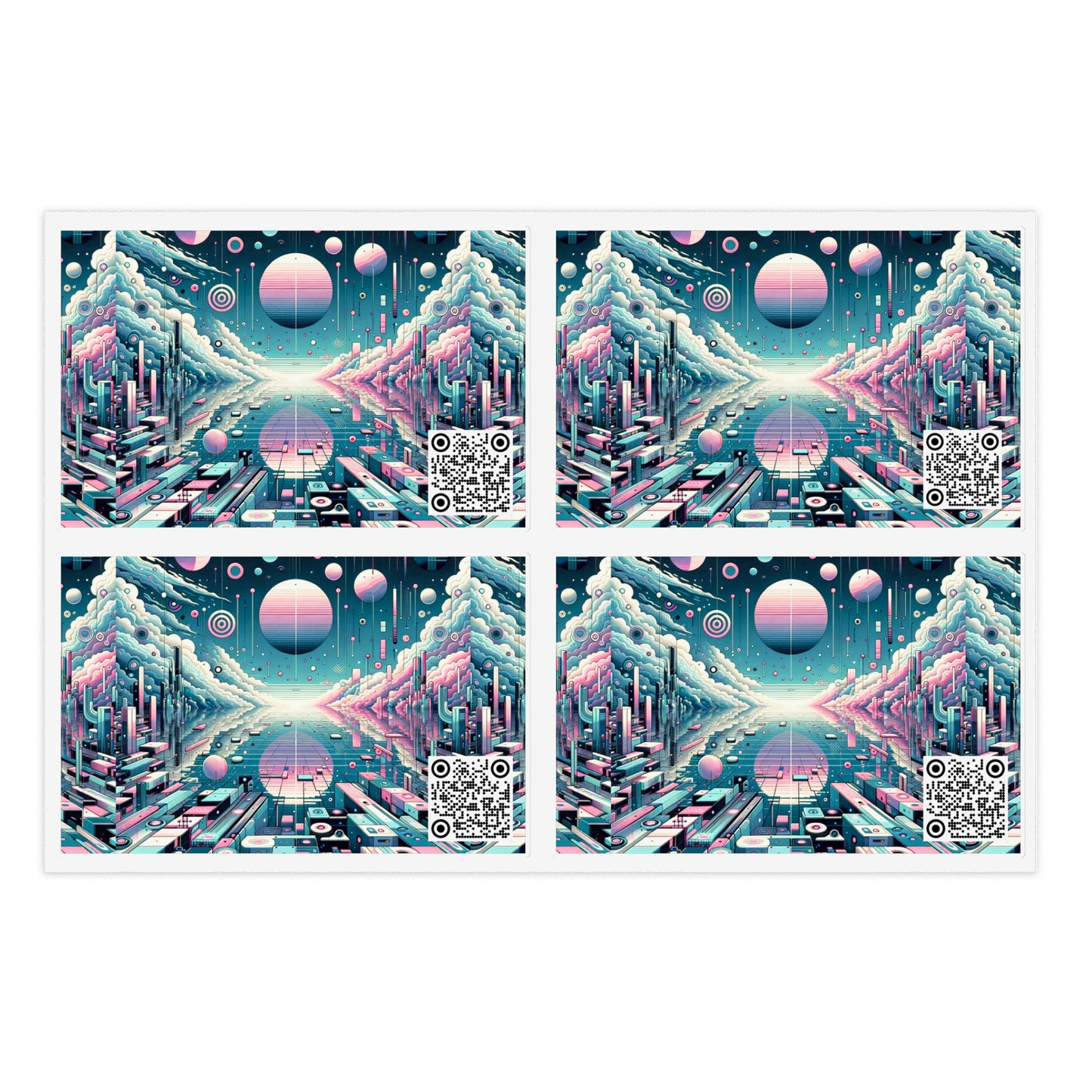 Digital Dreamscapes Digitally-Inspired Streetwear With a Dreamy, Surreal Twist Sticker Sheets - 8404 Design-61