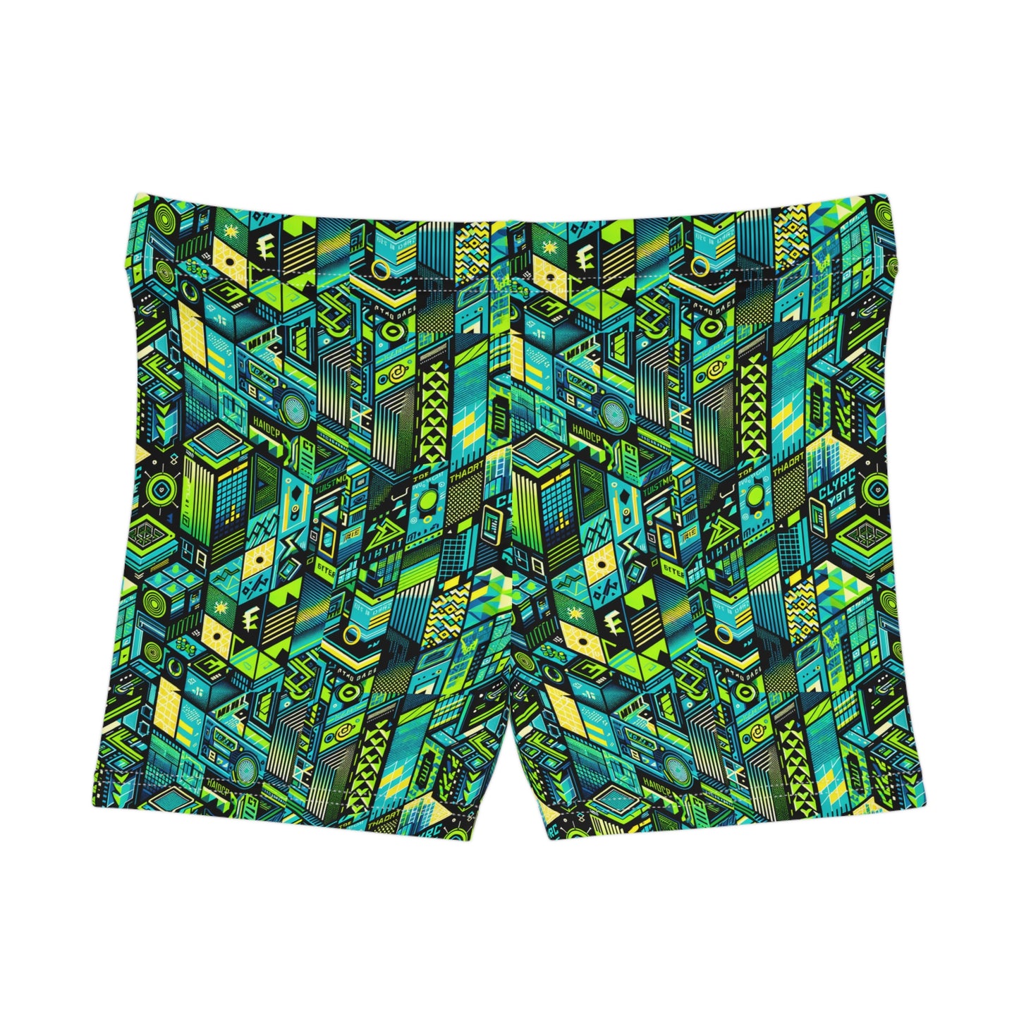 Tech-Infused Neon Tech-Forward Streetwear Women's Shorts - 8404 Design-61