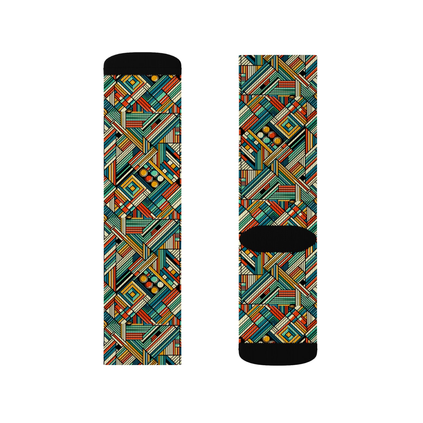 Abstract Graphic Art Modern Artistic Expression Sublimation Socks - 8404 Design-67