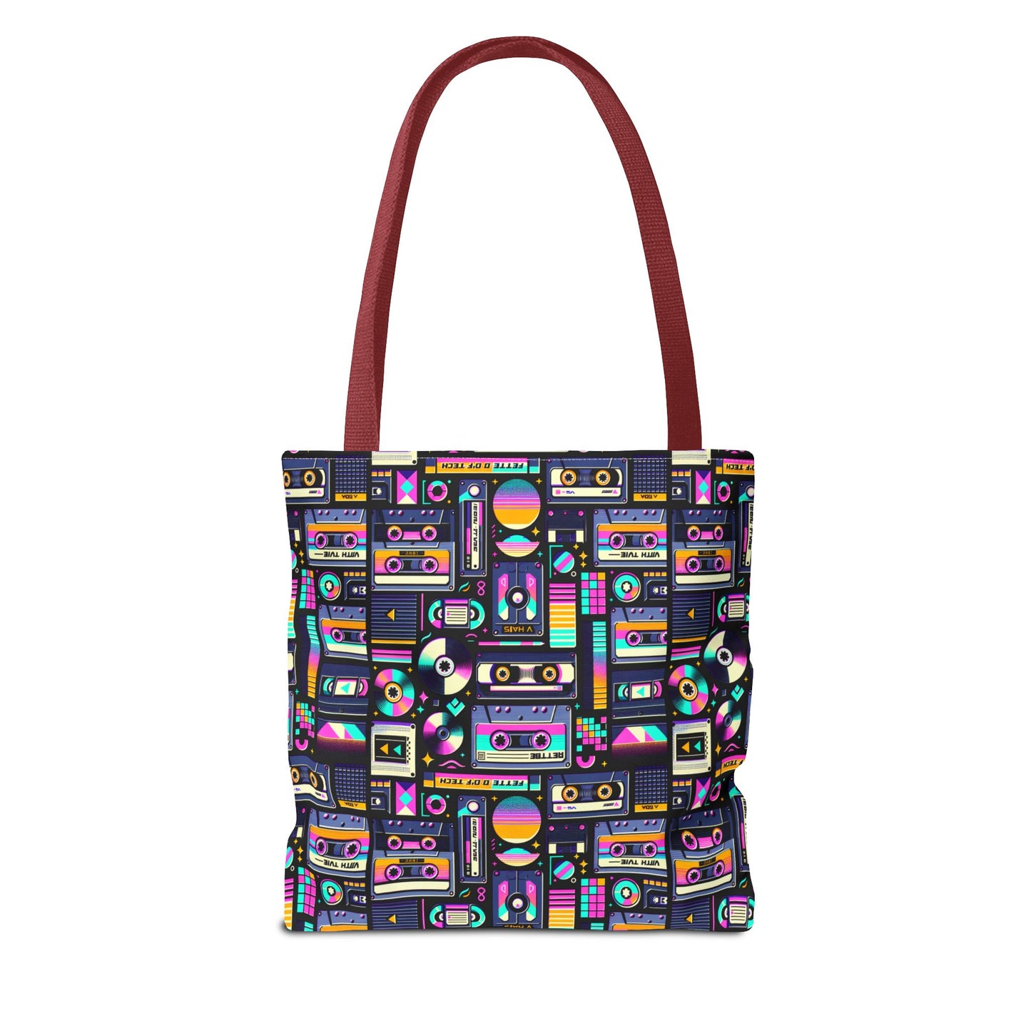 Digital Nostalgia Tech-Inspired Retro Fusion Tote Bag - 8404 Design-48
