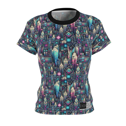 Digital Renaissance Tech-Forward Maximalism Women's Cut & Sew Tee - 8404 Design-56