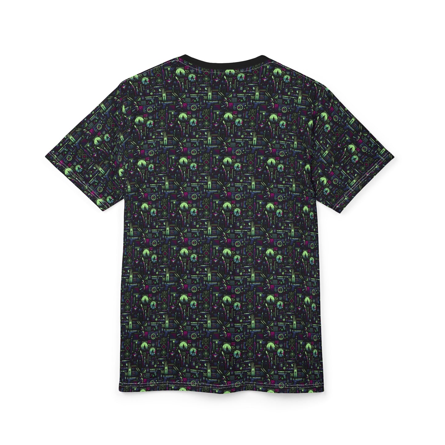 Tech Noir Futuristic Cyberpunk Unisex Cut & Sew Tee - 8404 Design-63