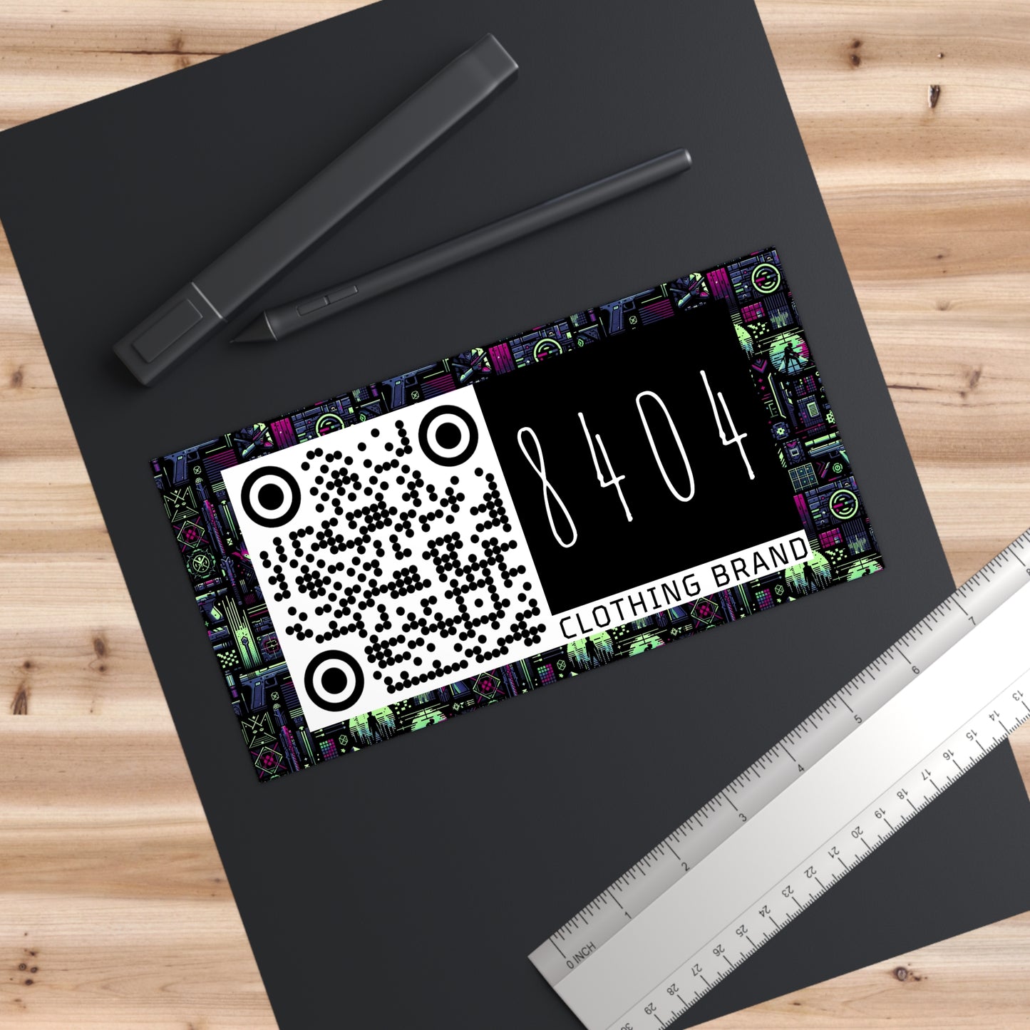 Tech Noir Futuristic Cyberpunk Bumper Sticker - 8404 Design-63