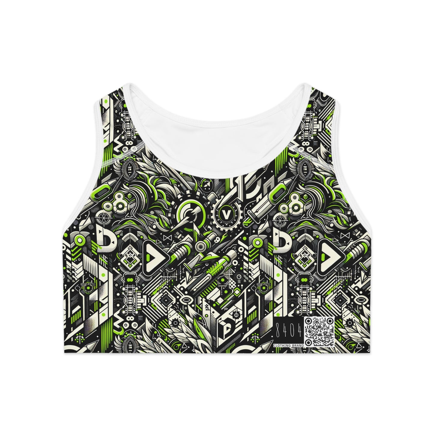 Graffiti Tech Fusion Bold Streetwear Fusion Sports Bra - 8404 Design-59