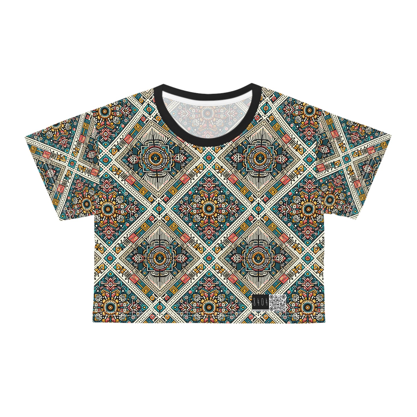 Cultural Fusion Tech Blend of Cultural Heritage With Tech-Inspired Elements Crop Tee - 8404 Design-64