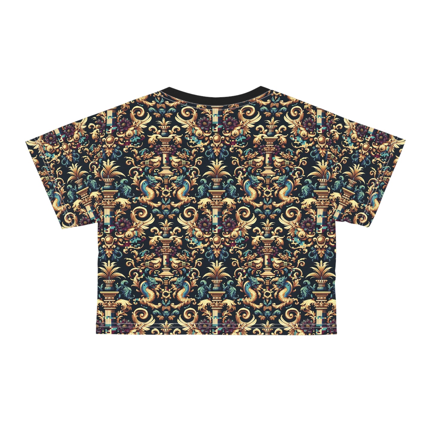 Digital Renaissance Modern Baroque Fusion Crop Tee - 8404 Design-57
