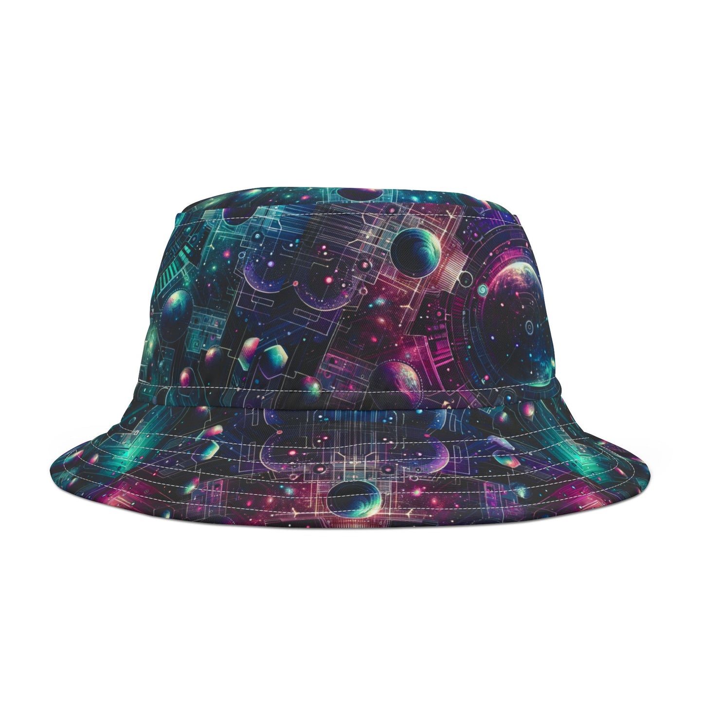 Galactic Hues Tech-Forward Cosmic Fusion Bucket Hat - 8404 Design-59