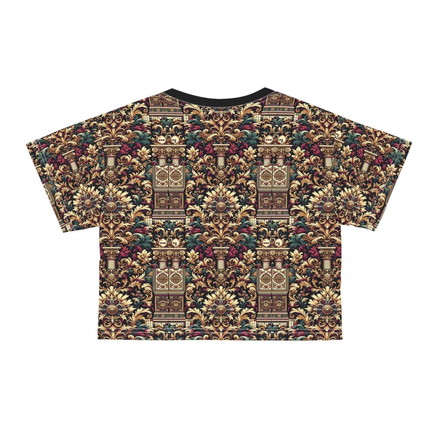 Digital Renaissance Modern Baroque Fusion Crop Tee - 8404 Design-57