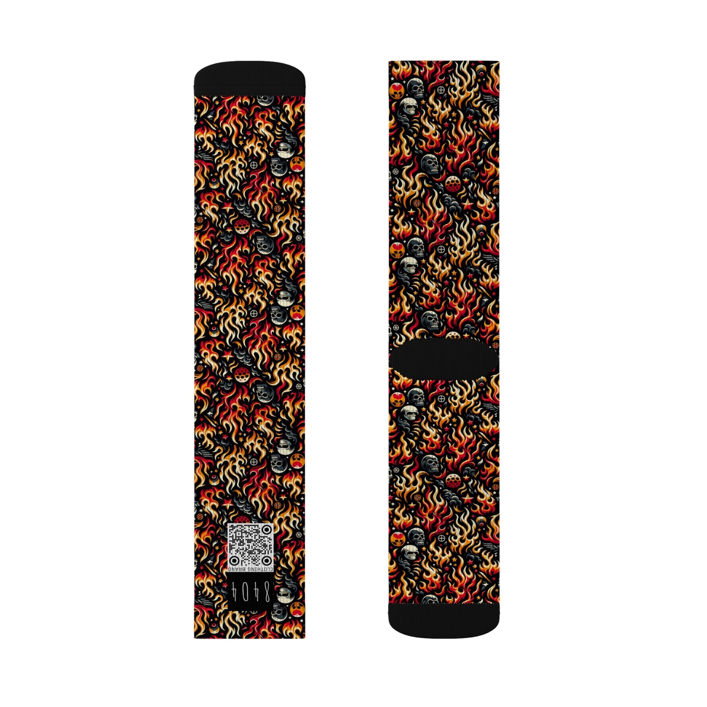 Flame Graphics Maximalist Streetwear Sublimation Socks - 8404 Design-76