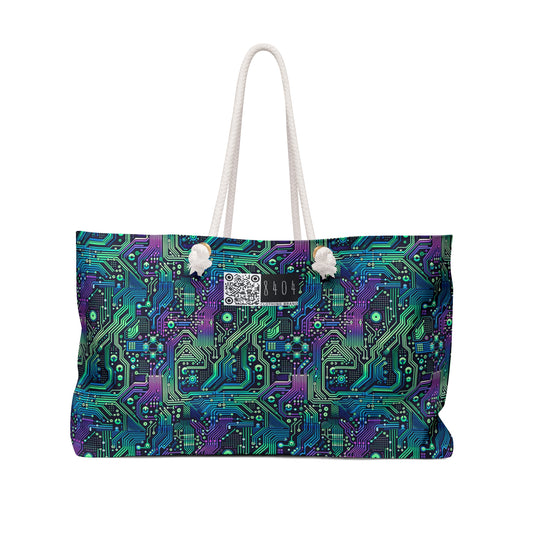 Tech-Infused Neon Tech-Forward Streetwear Weekender Bag - 8404 Design-66