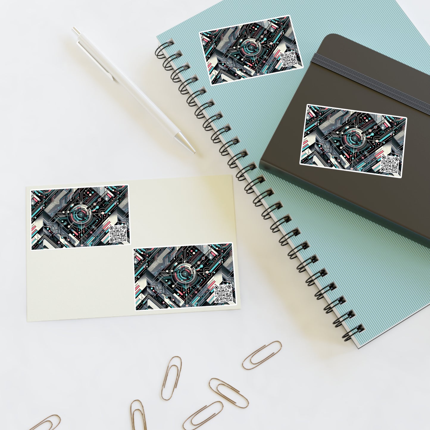 Tech-Infused Athleisure Tech-Forward Streetwear Sticker Sheets - 8404 Design-44