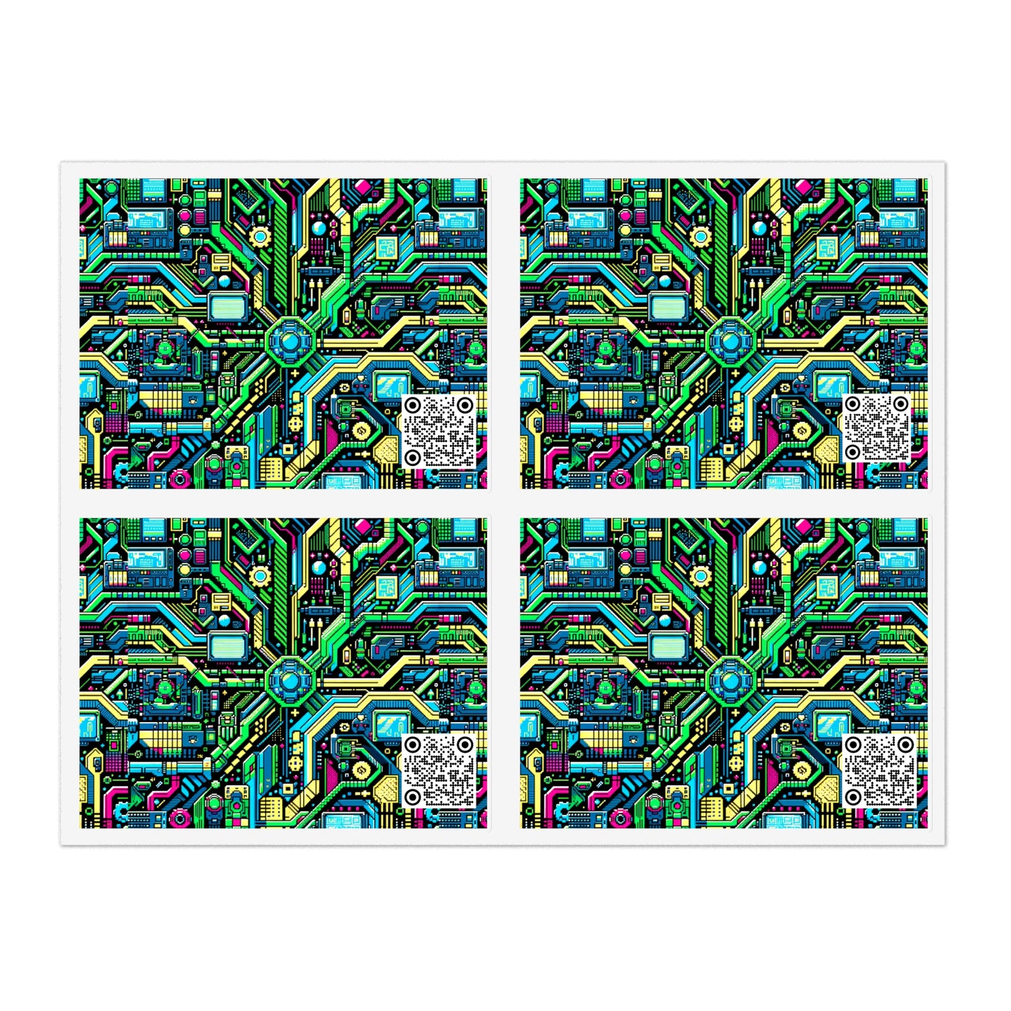 Digital Nomad Chic Cyberpunk Tech Sticker Sheets - 8404 Design-43