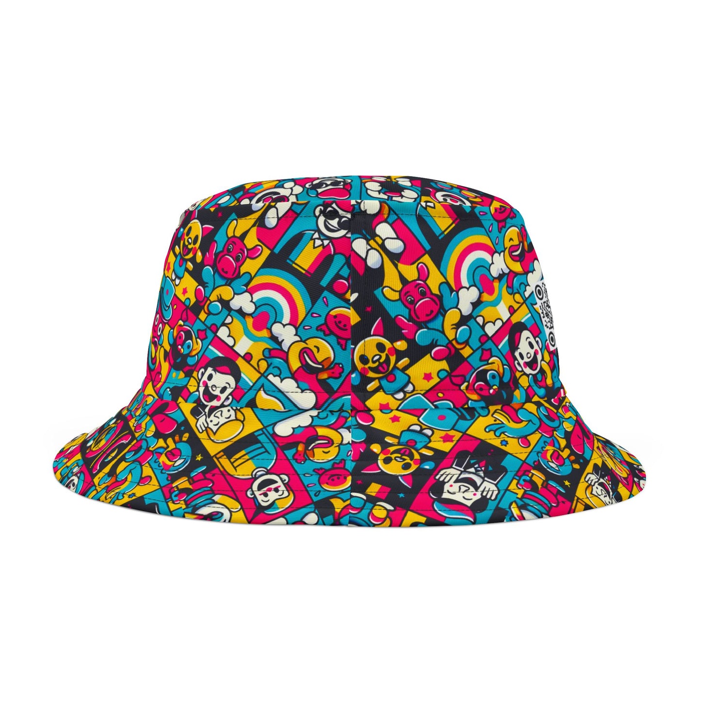 Neon Pop Playful Pop Culture Mashup Bucket Hat - 8404 Design-60
