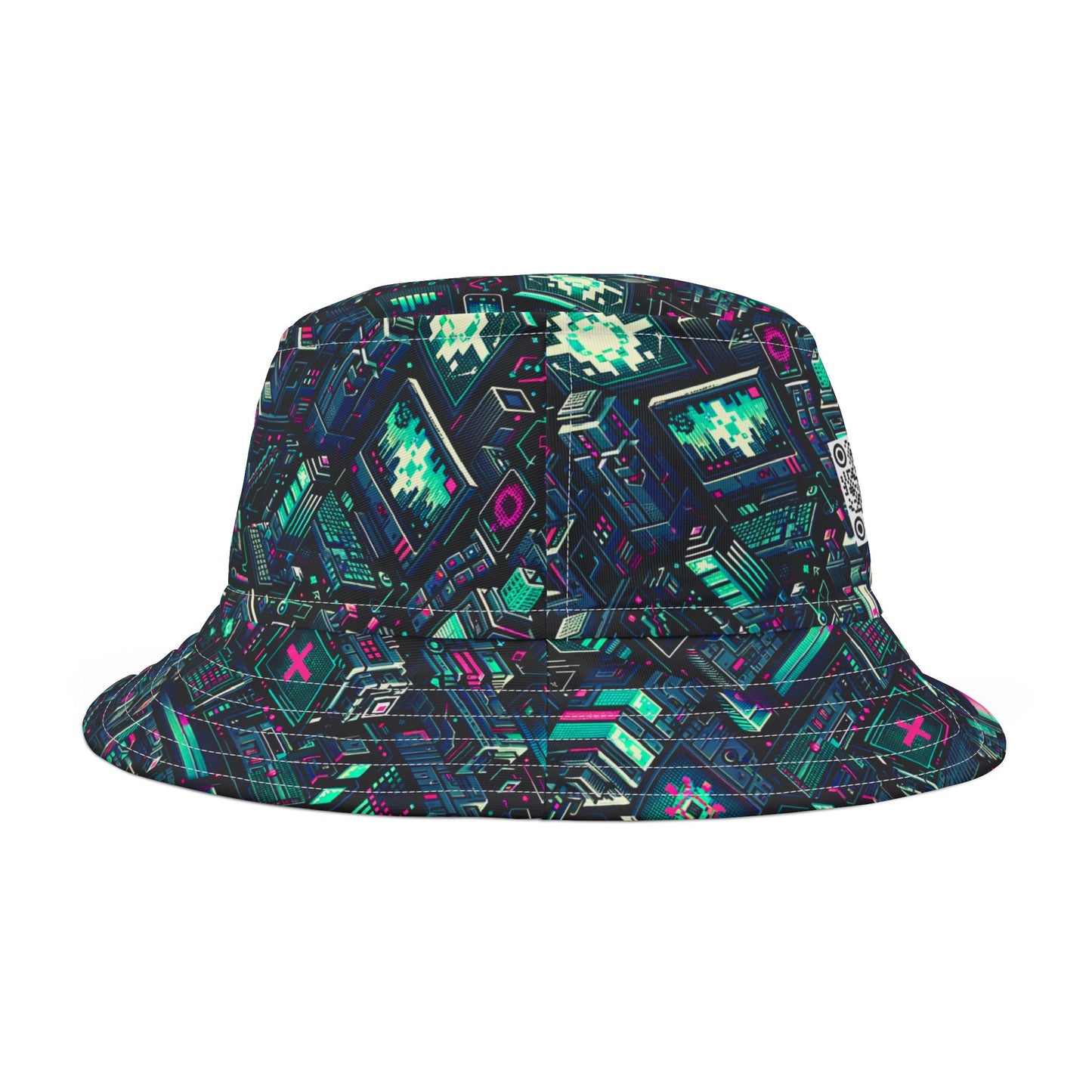Digital Rebellion Tech-Inspired Streetwear Bucket Hat - 8404 Design-58