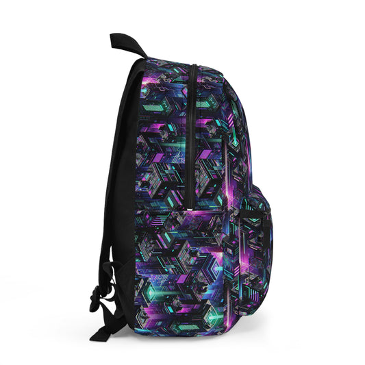 Tech Noir Graphics Futuristic Tech Aesthetics Backpack - 8404 Design-55