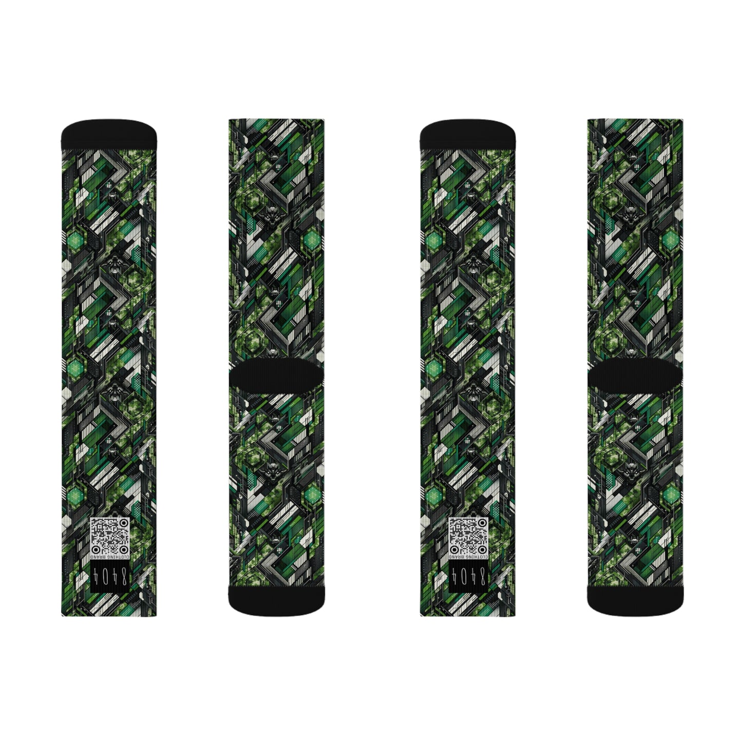 Tech Camo Fusion Tech-Forward Streetwear With a Futuristic Edge Sublimation Socks - 8404 Design-58