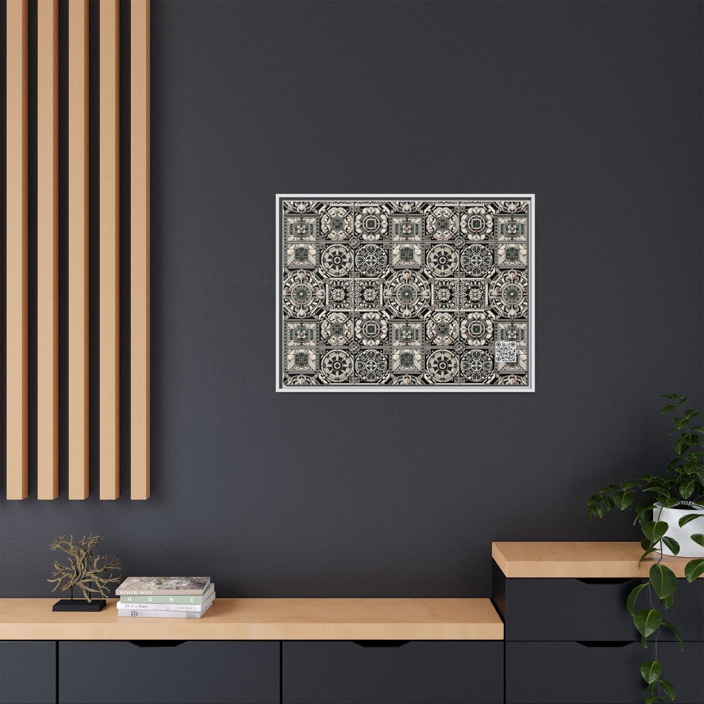 Cyber Garden Party Tech Garden Extravaganza Matte Canvas, Framed (multi-Color) - 8404 Design-45 A