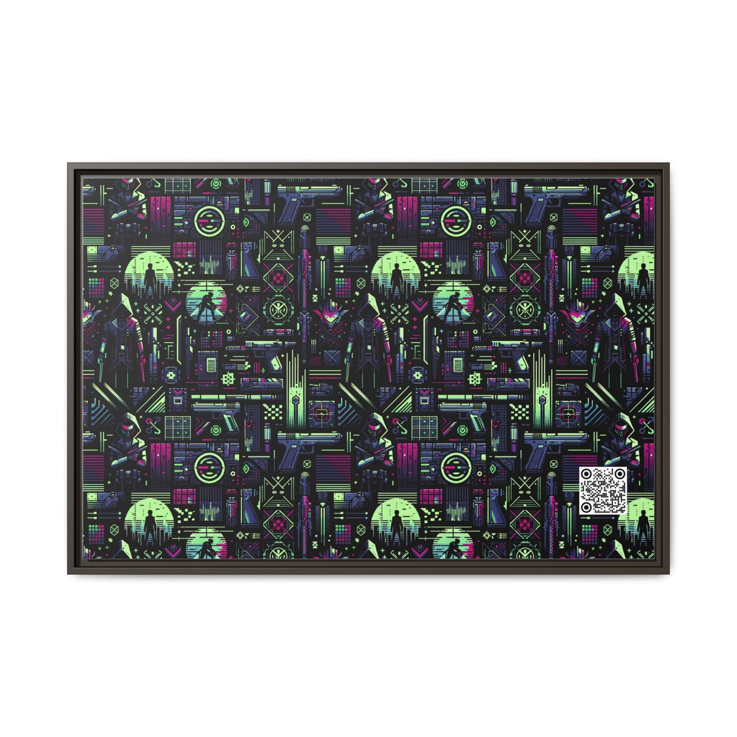 Tech Noir Futuristic Cyberpunk Matte Canvas, Framed (multi-Color) - 8404 Design-63 A