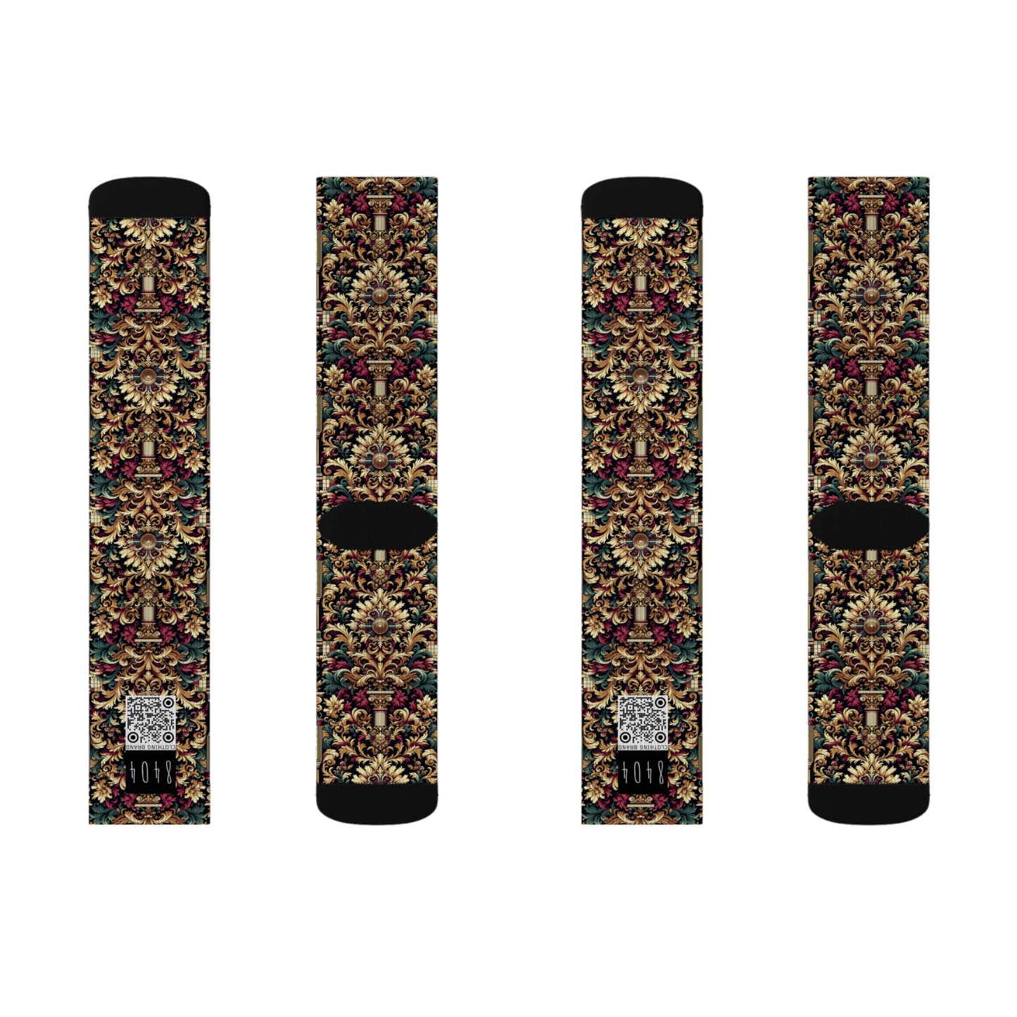 Digital Renaissance Modern Baroque Fusion Sublimation Socks - 8404 Design-57