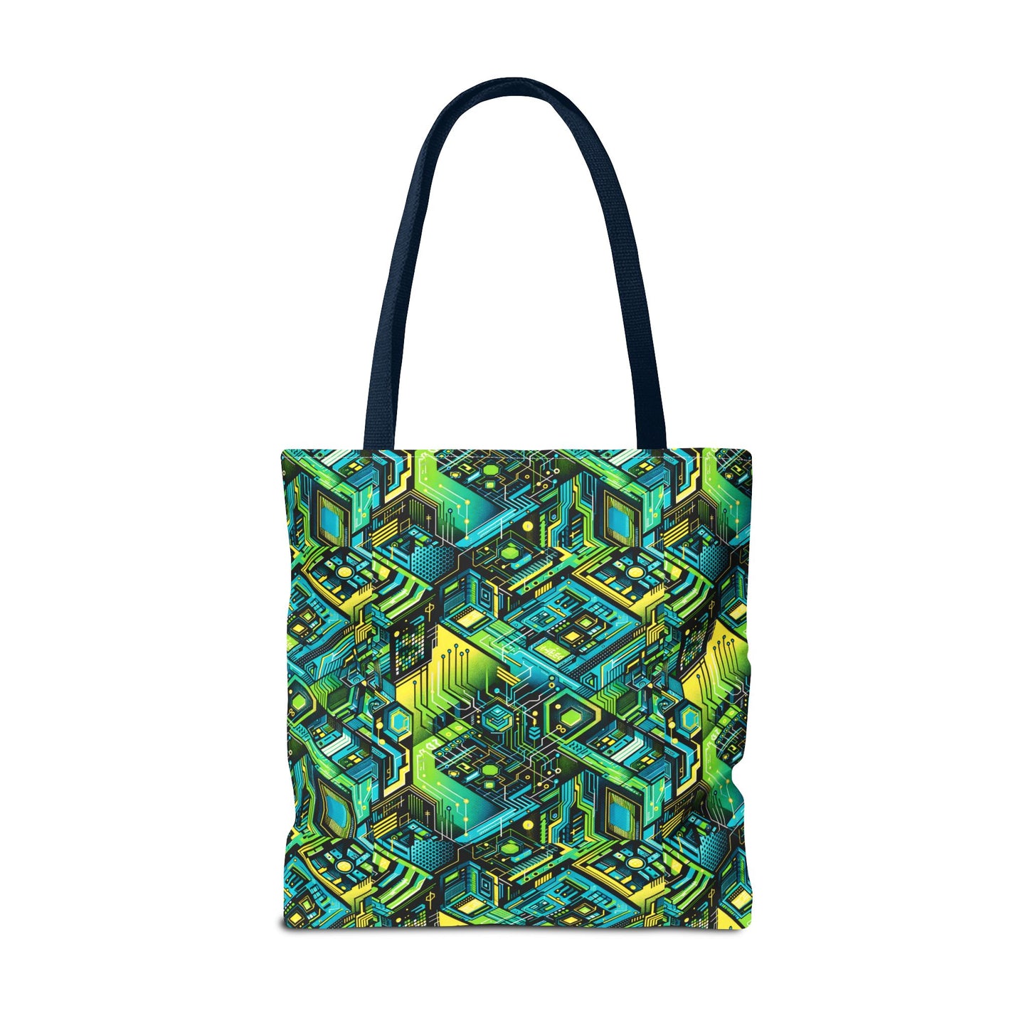 Tech-Infused Neon Tech-Forward Streetwear Tote Bag - 8404 Design-38