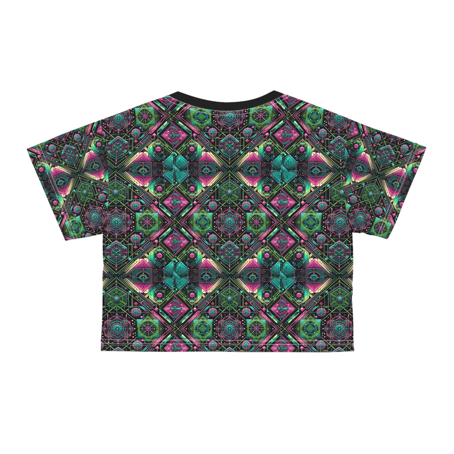 Tech-Infused Graphics Tech-Forward Streetwear Crop Tee - 8404 Design-45