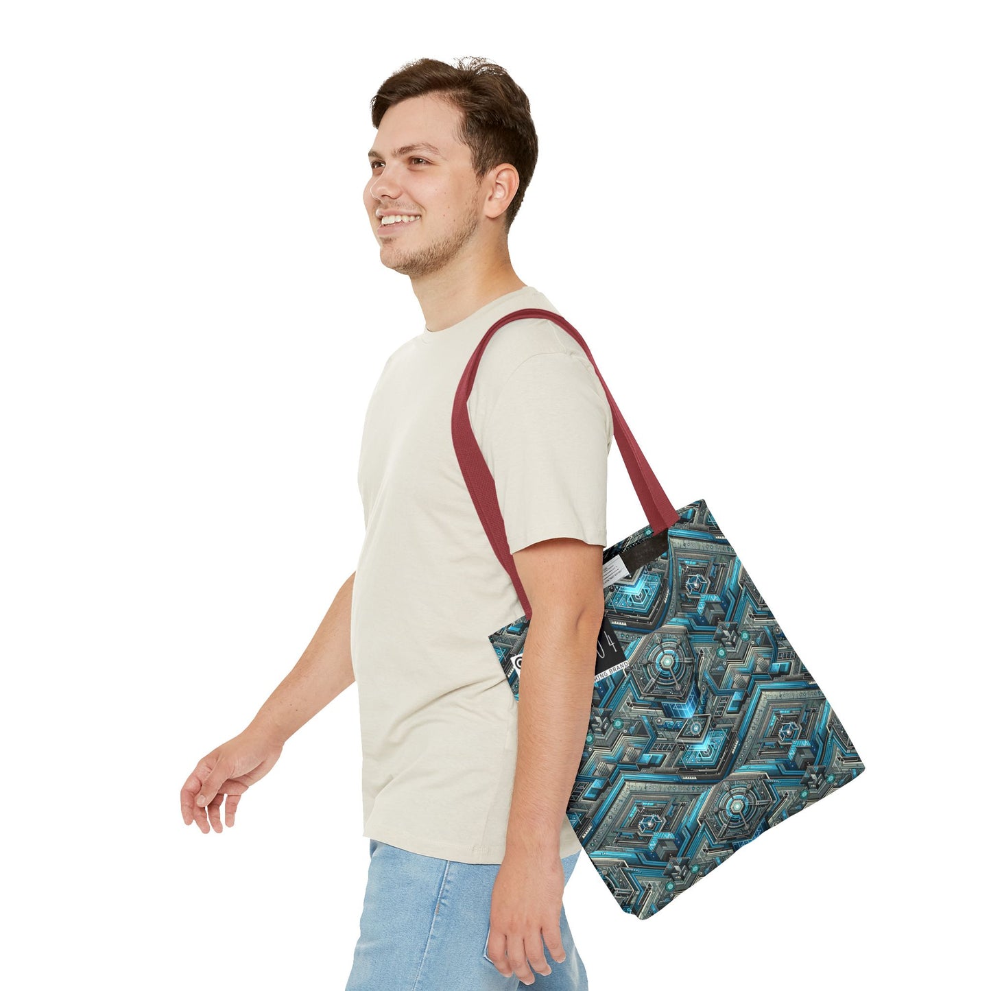 Tech-Infused Futurism Sleek Tech Edge Tote Bag - 8404 Design-49