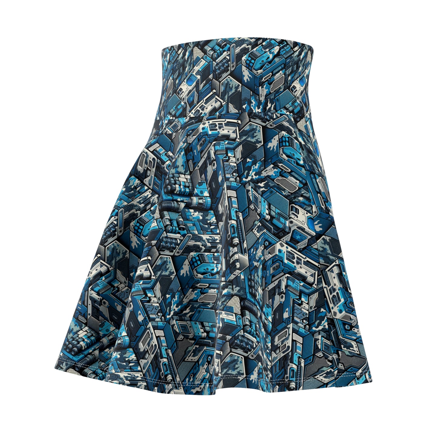 Tech Urban Camo Tech-Forward Streetwear With a Futuristic Military Edge Women's Skater Skirt - 8404 Design-51