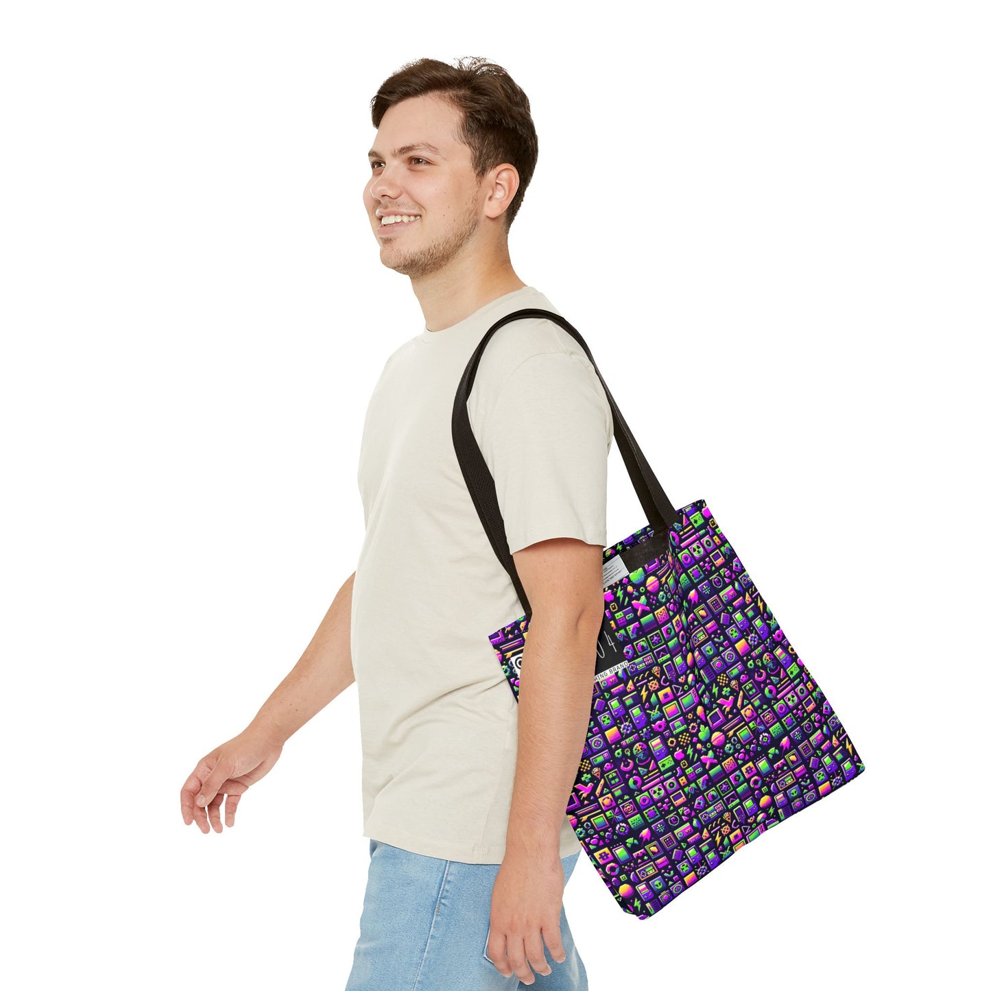 Digital Nostalgia Remix Modern Vintage Fusion Tote Bag - 8404 Design-49