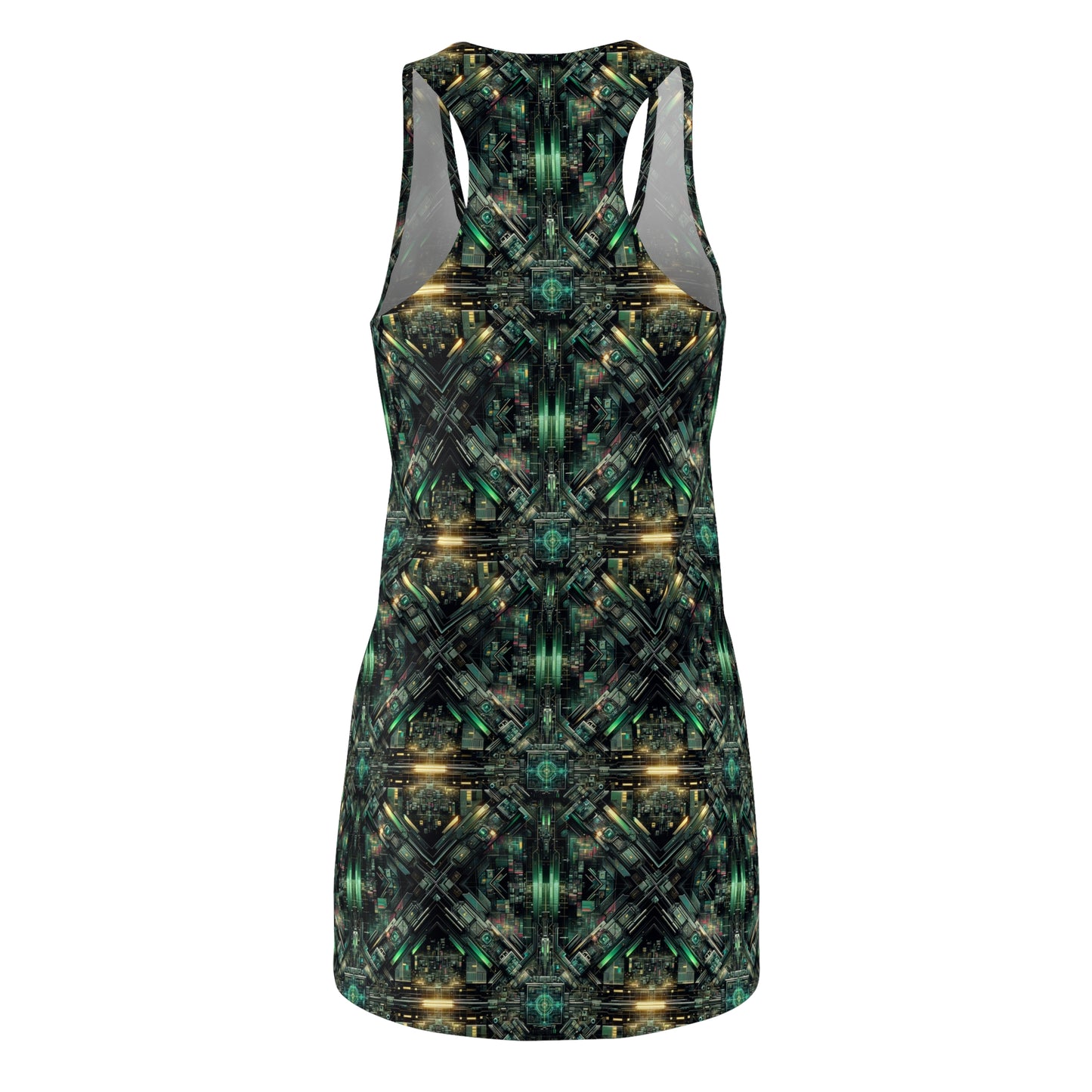 Tech Noir Graphics Tech-Inspired Streetwear Women's Cut & Sew Racerback Dress - 8404 Design-56