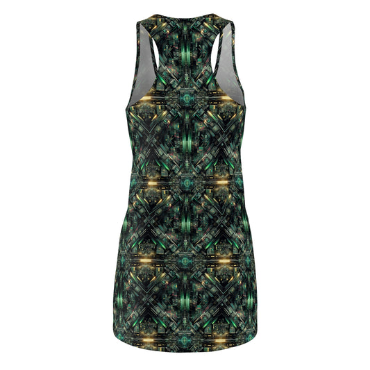 Tech Noir Graphics Tech-Inspired Streetwear Women's Cut & Sew Racerback Dress - 8404 Design-56