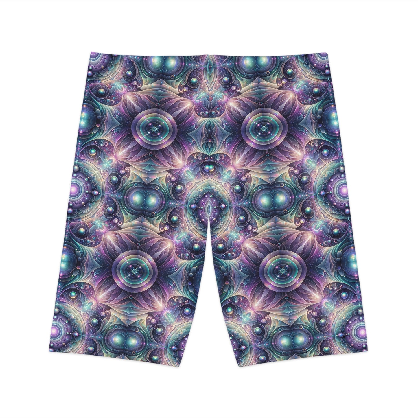 Iridescent Tech Fusion Tech-Forward Streetwear Women's Bike Shorts - 8404 Design-61