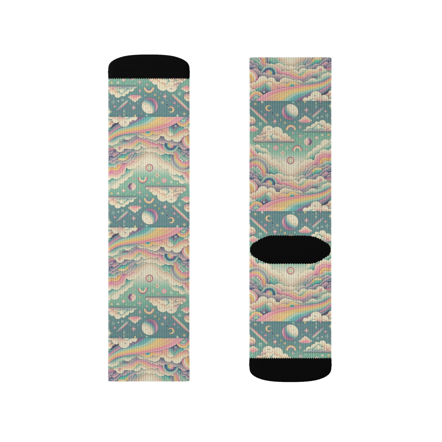 Digital Dreamland Whimsical and Nostalgic Streetwear With a Digital Twist Sublimation Socks - 8404 Design-65