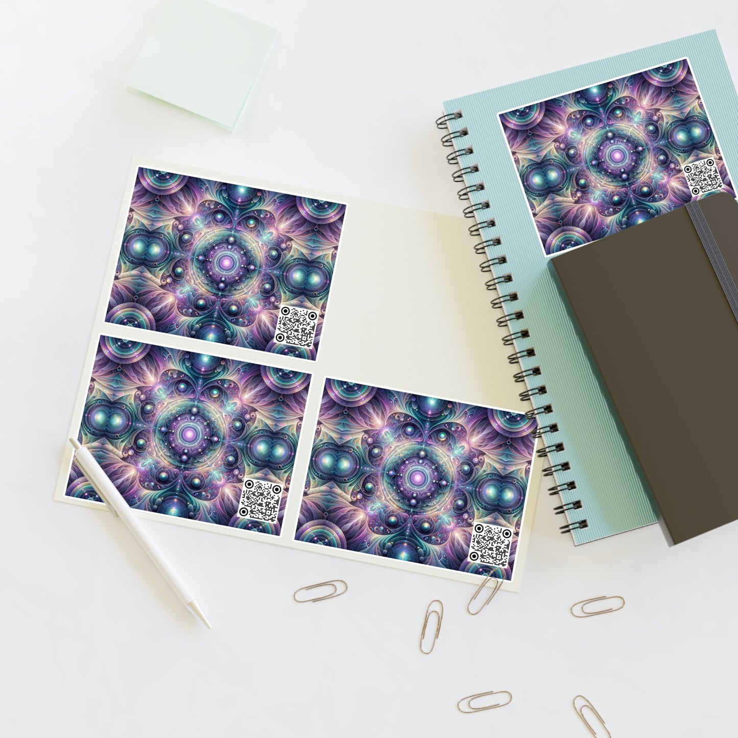 Iridescent Tech Fusion Tech-Forward Streetwear Sticker Sheets - 8404 Design-61
