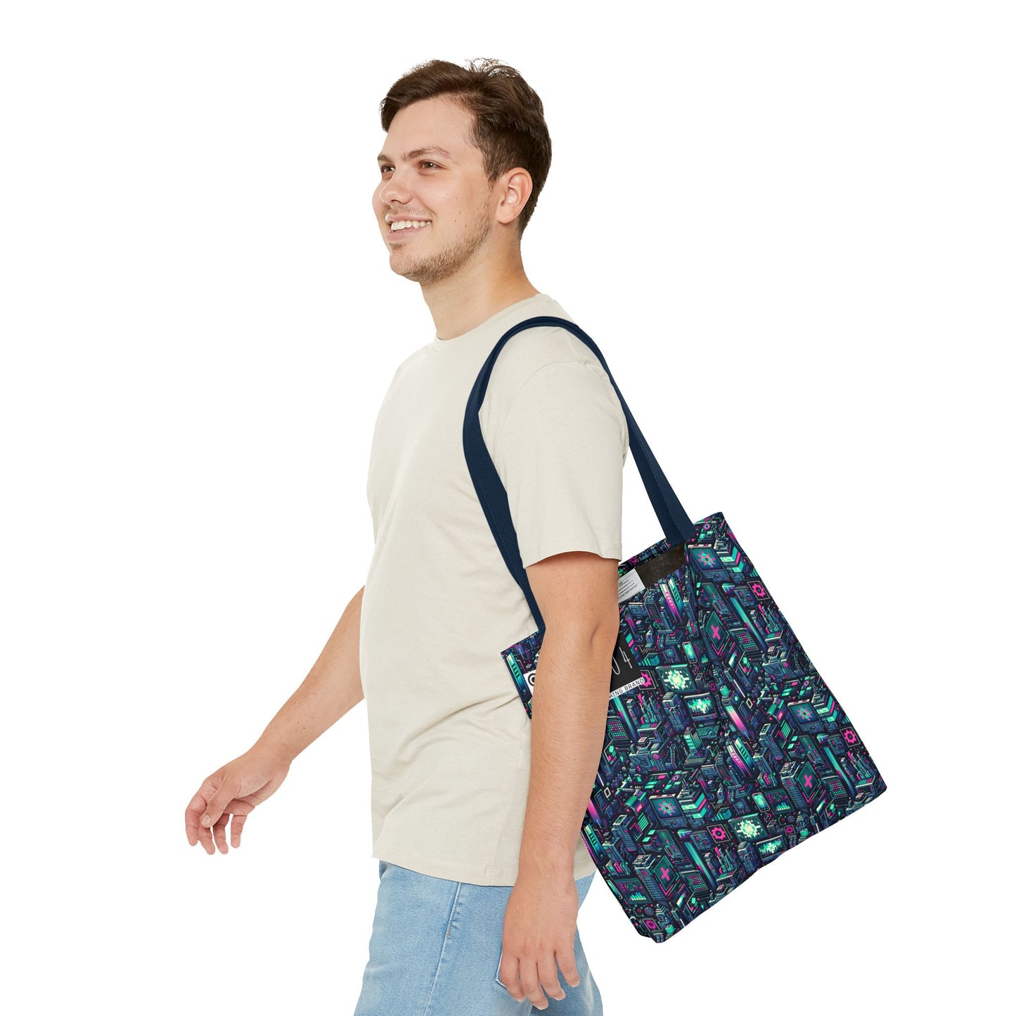 Digital Rebellion Tech-Inspired Streetwear Tote Bag - 8404 Design-58
