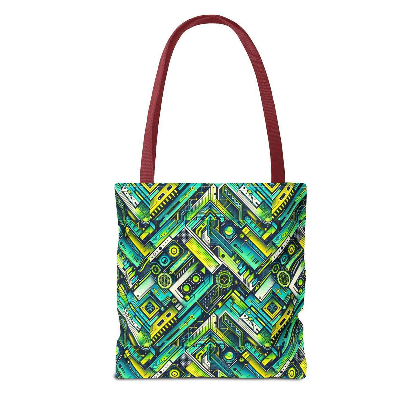 Tech-Infused Neon Tech-Forward Streetwear Tote Bag - 8404 Design-52