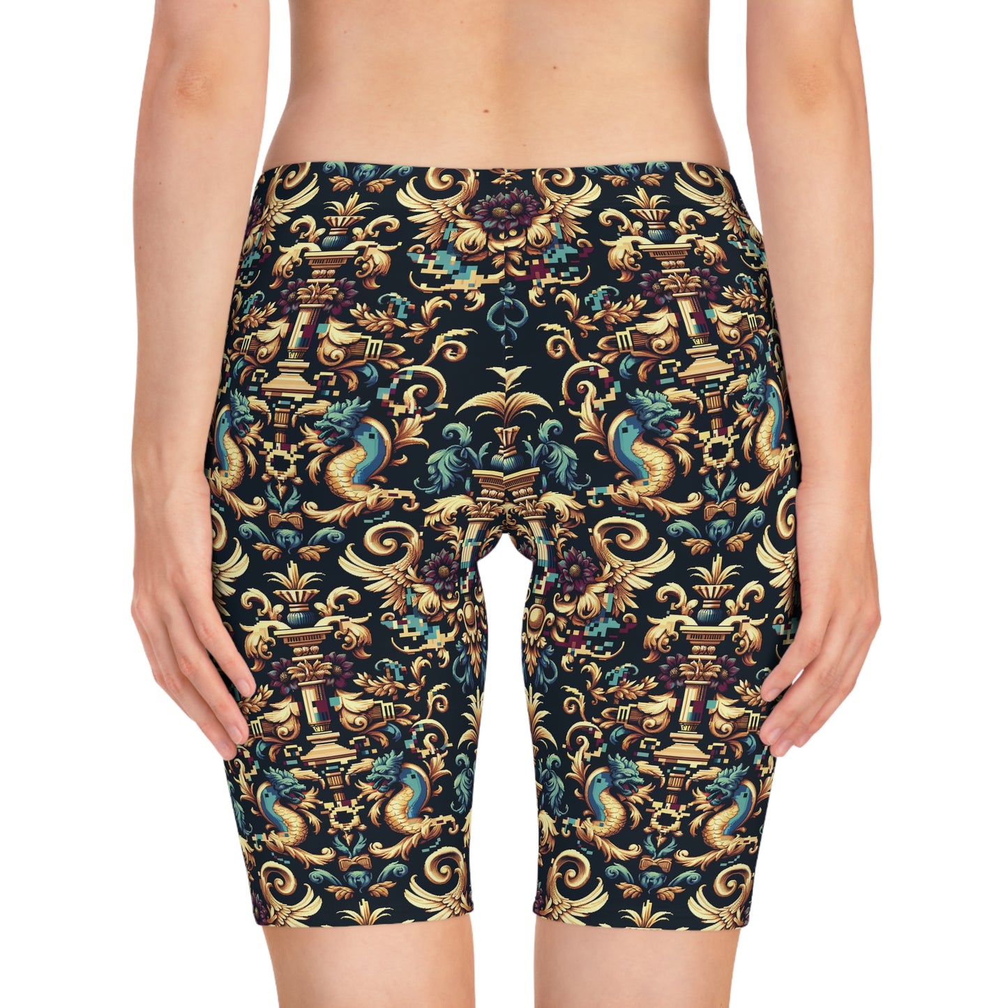 Digital Renaissance Modern Baroque Fusion Women's Bike Shorts - 8404 Design-57
